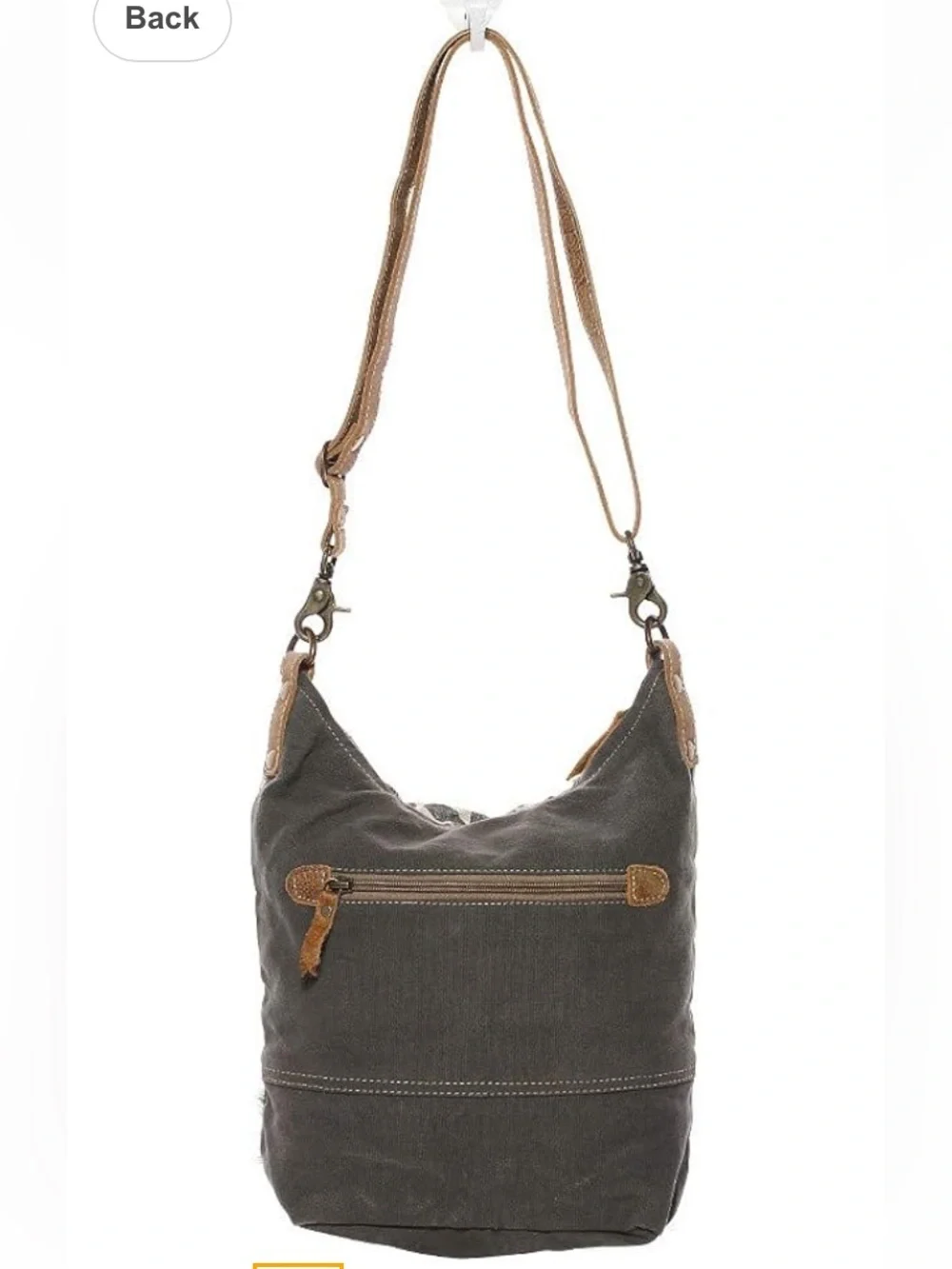 Myra Floral Cowhide Canvas Shoulder Bag